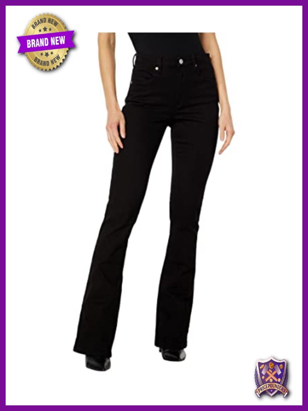 High Rise Mini Boot Cut Jeans Five Pocket Denim Pants